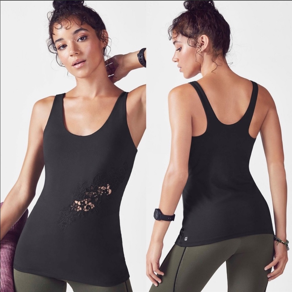Fabletics Vega Black Lace Tank Top